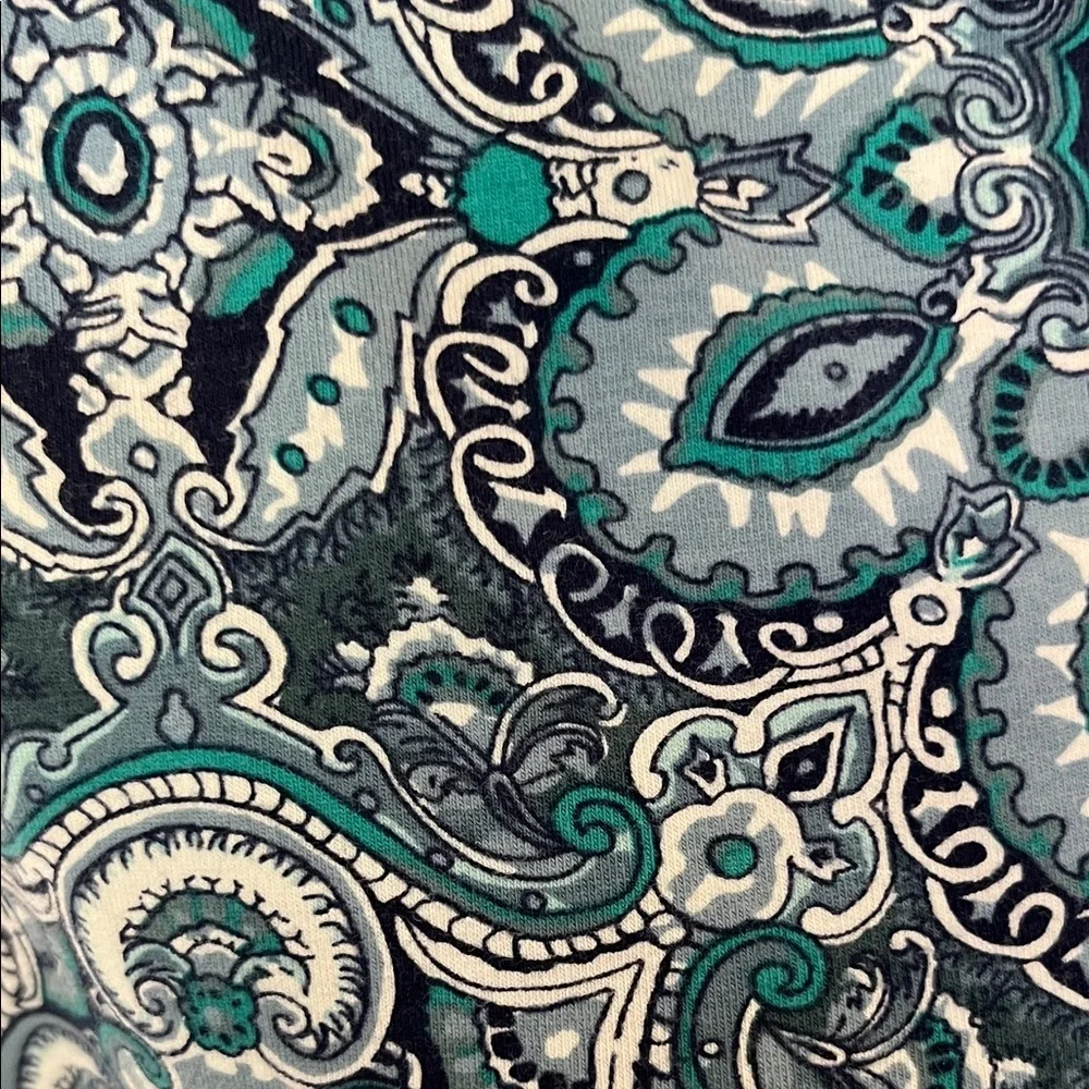 Talbots Blue and White Mandala Print 3/4 - Sleeve Tee Sz M - Picture 7 of 12